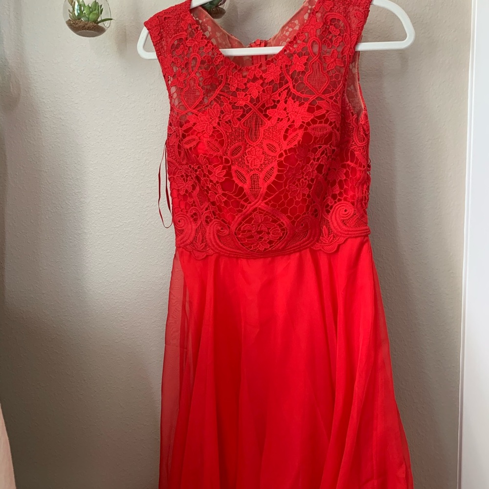 Red Lace Prom Dress